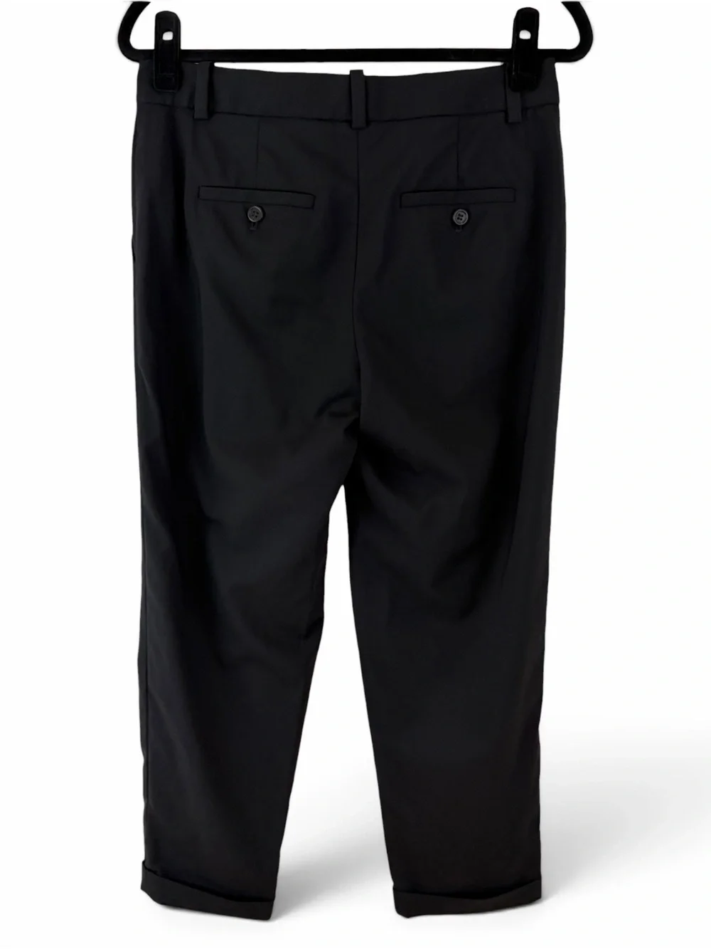 J.Crew City Fit Black Cropped Wool Trousers | Pleated Ankle Pants | Size 2